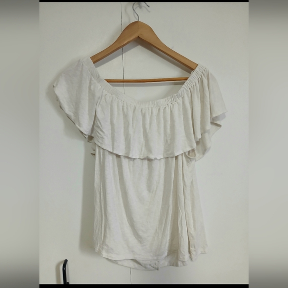 Amerucan Eagle Outfitters Soft & Sexy Off The Shoulder Top XL Cream White - Picture 2 of 7